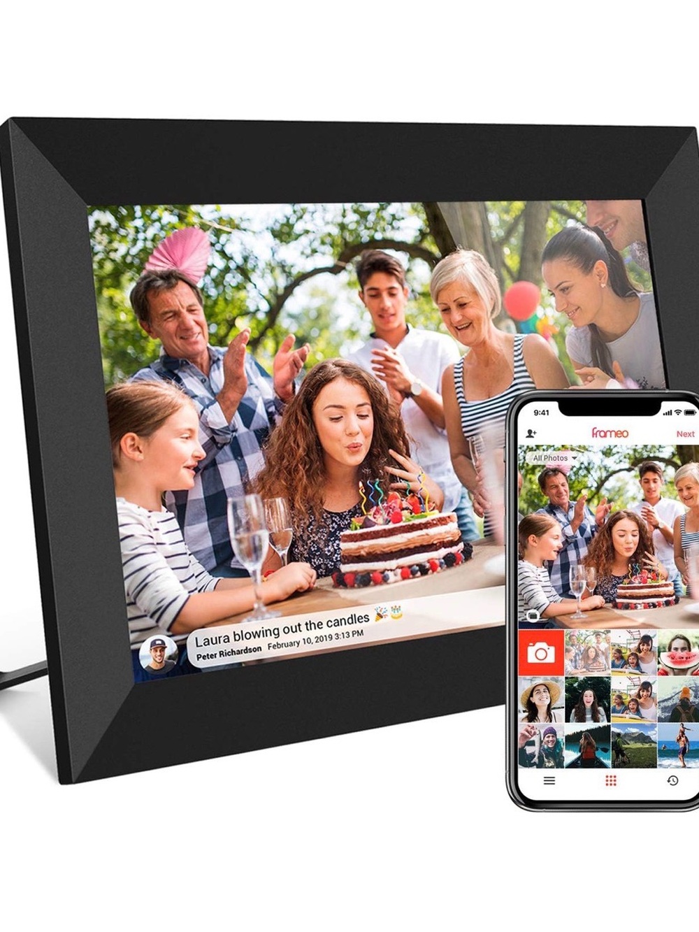Frameo Smart Wi‑Fi Photo Frame - Black